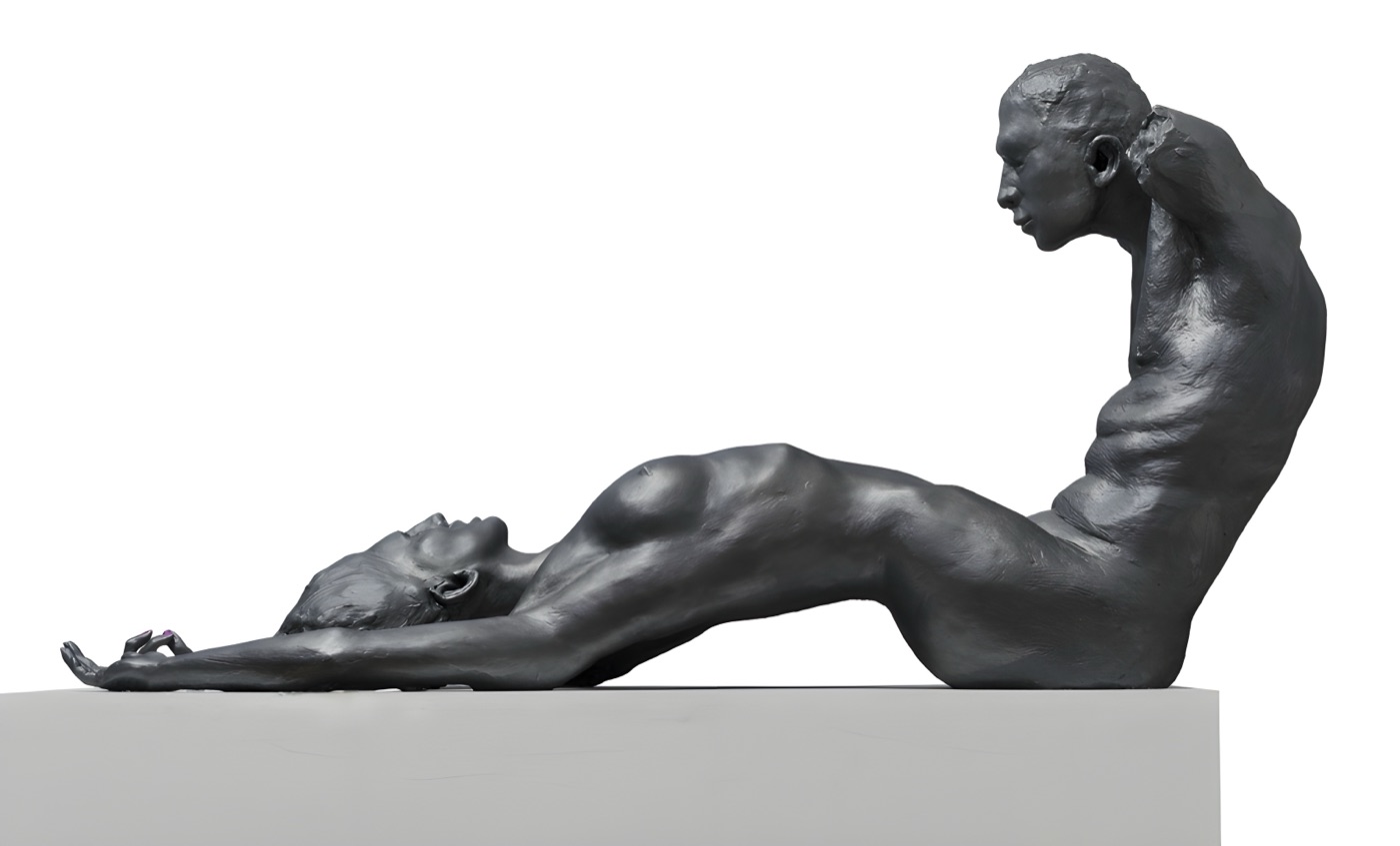 Tilmann Krumrey, Man_wo_man, scultura in resina di bronzo